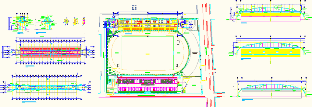 Stadium DWG Block for AutoCAD
