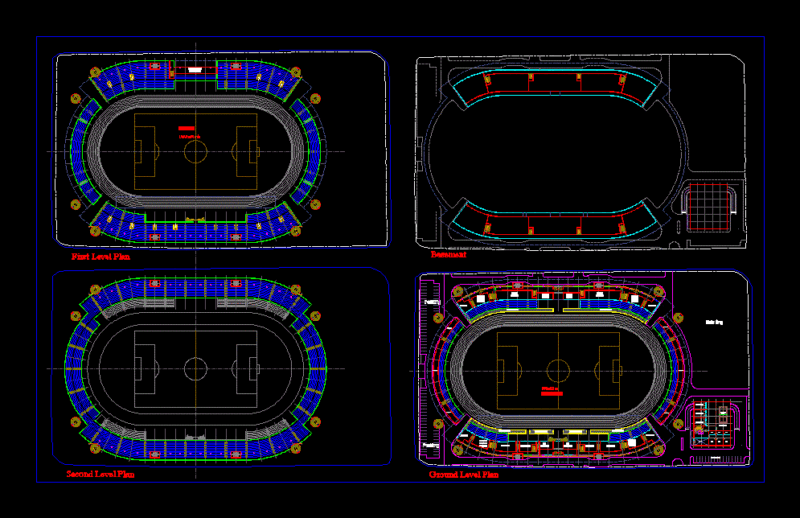 Stadium DWG Block for AutoCAD