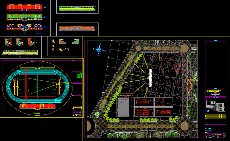 Stadium DWG Full Project for AutoCAD