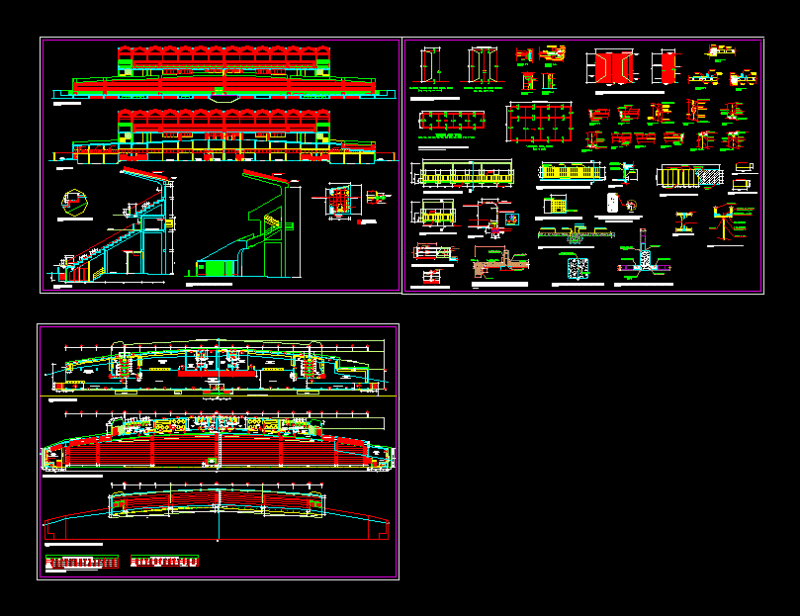 Stadium DWG Section for AutoCAD
