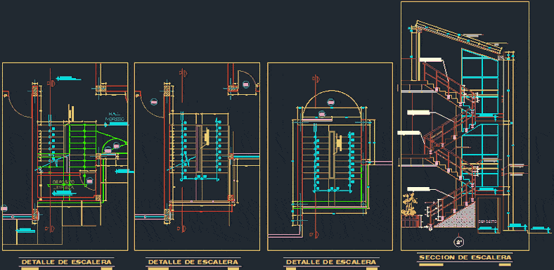 Staircase Railing Development DWG Detail for AutoCAD â€¢ Designs CAD