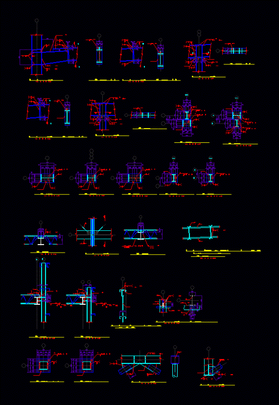 Steel Connections – Details DWG Detail for AutoCAD
