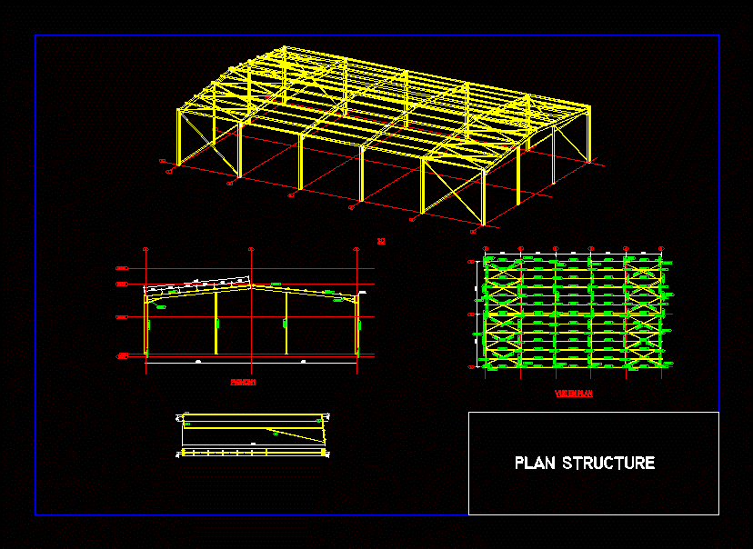 steel shed structure dwg block for autocad – designs cad
