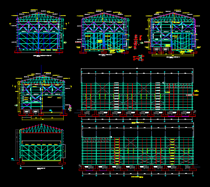 Steel Structure Warehouse DWG Block for AutoCAD • Designs CAD
