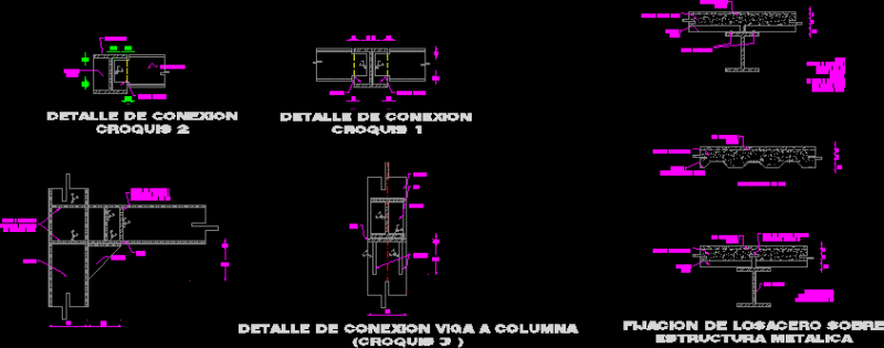 Steel Structures Several Details DWG Detail for AutoCAD