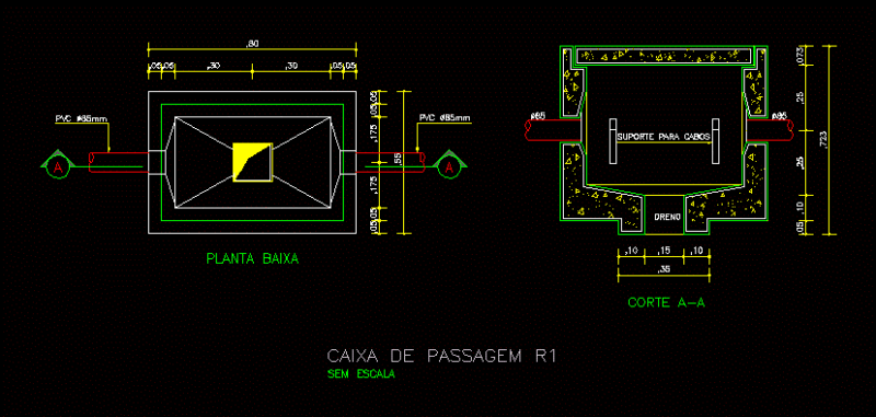 Step Box DWG Block for AutoCAD
