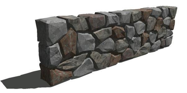 Stone Wall 3D SKP Model for SketchUp