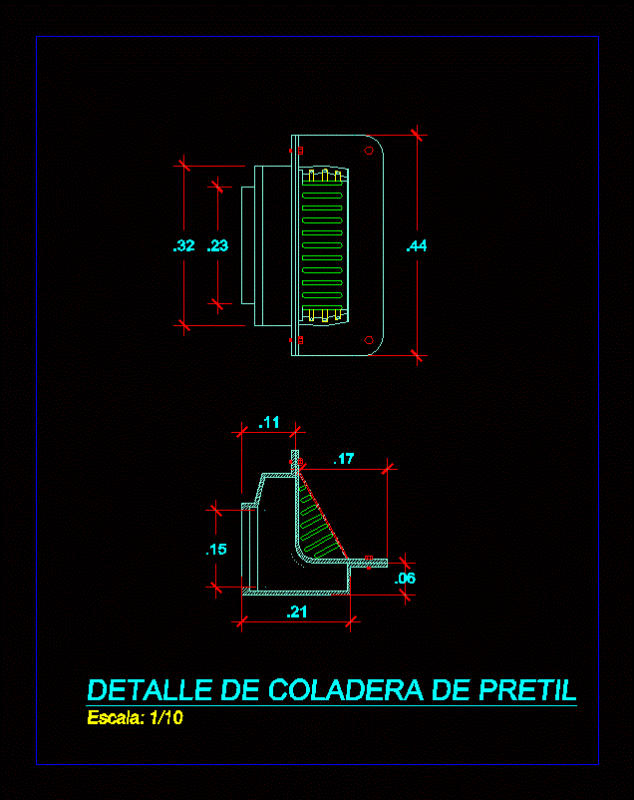 Strainer Detail Of Parapet DWG Detail for AutoCAD