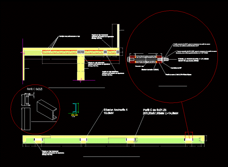 Strengthening Cantilever Concrete DWG Section for AutoCAD