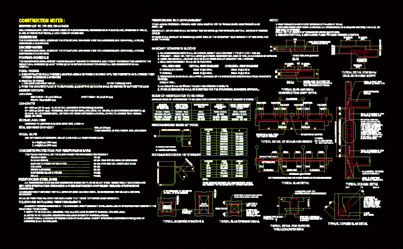 Structural Concrete Details DWG Detail for AutoCAD
