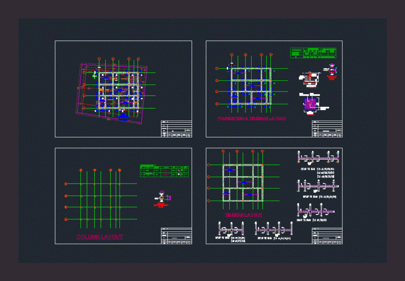 Structural Fundation Plant DWG Block for AutoCAD