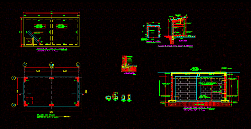 Structural Plane Of Tank DWG Detail for AutoCAD