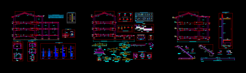 Structure Of A Theater DWG Block for AutoCAD