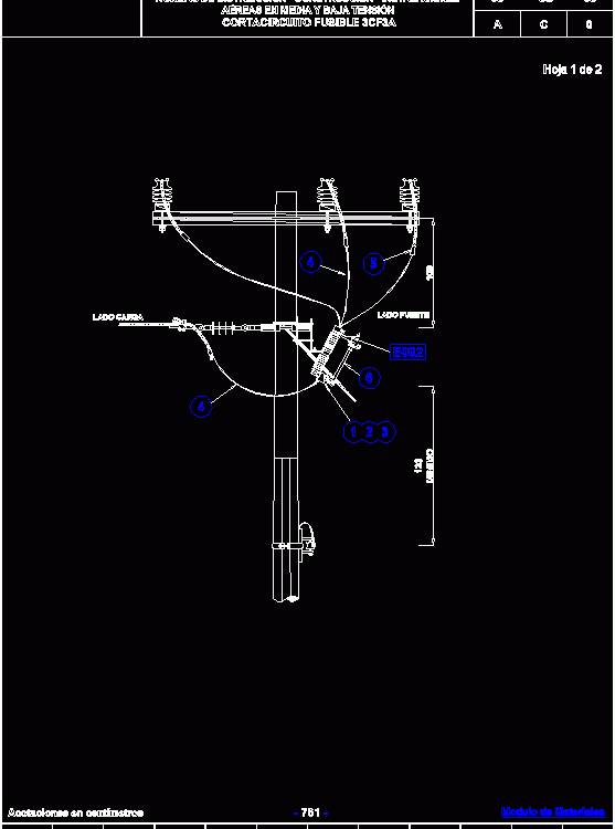 Structure With Medium Voltage Breaker Fuse DWG Block for AutoCAD