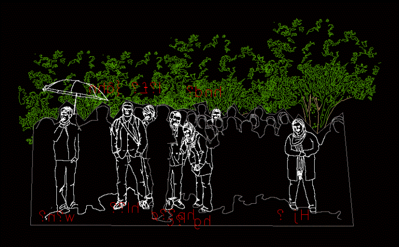 Students People 2D DWG Block for AutoCAD