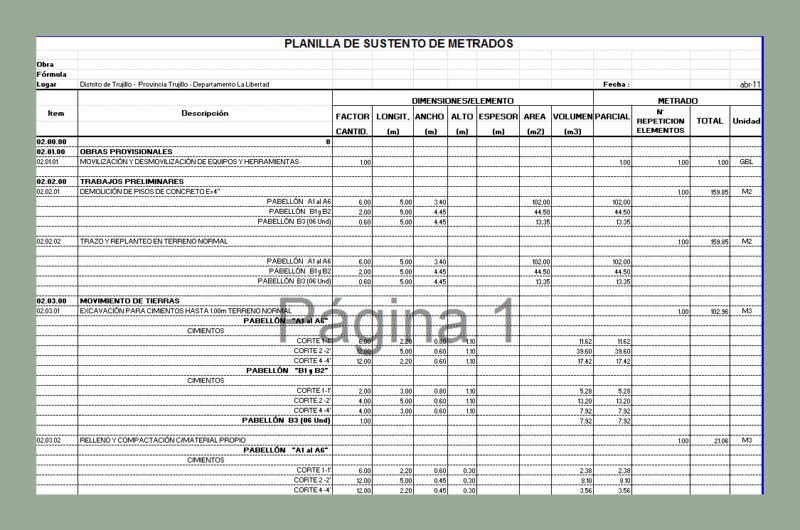 Subrack Niches XLS Excel Spreadsheet