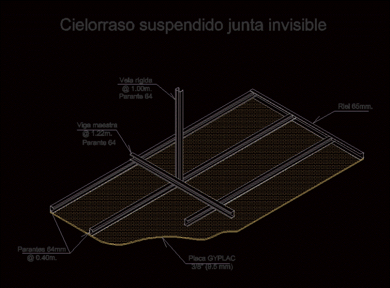 Suspended Ceiling Drywall DWG Detail for AutoCAD
