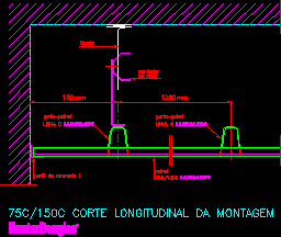 Suspended Ceiling Metal Longitudinal Section Of Assembly By Hunter Douglas Dwg Section For Autocad Designs Cad