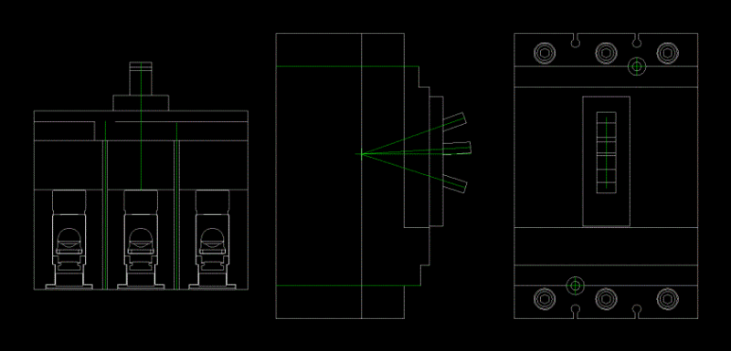 Switch 3x100a DWG Block for AutoCAD