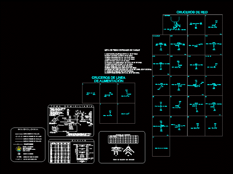 Symbols Red Water DWG Detail for AutoCAD