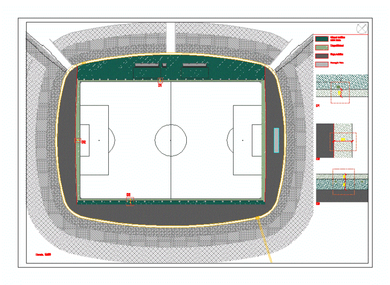 Synthetic Grass Tennis DWG Block for AutoCAD