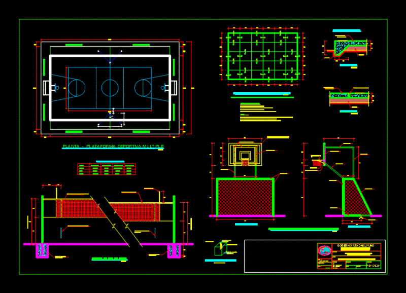 Synthetic Sports Field DWG Block for AutoCAD