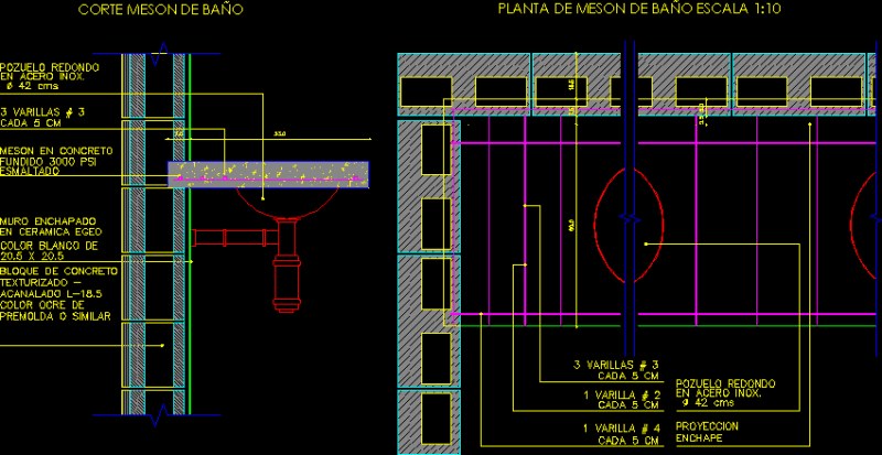 Tablebath – Several Details DWG Detail for AutoCAD