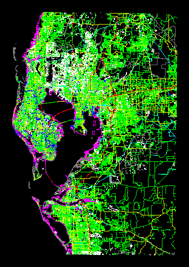 Tampa City Map; Usa DXF Model for AutoCAD