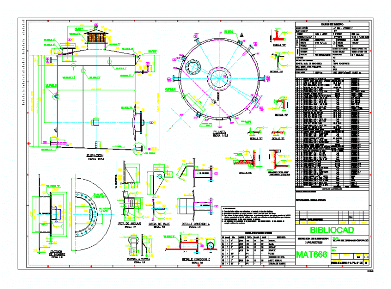 Tank Api DWG Detail for AutoCAD