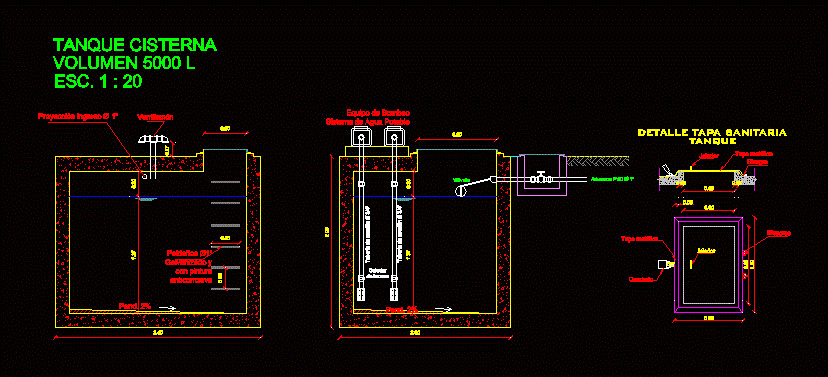 Tank Cistern 5000 Liters DWG Block for AutoCAD • Designs CAD