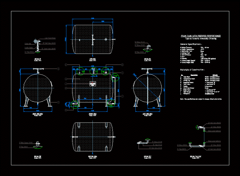 Tank Foam Dispenser Prepiped DWG Block for AutoCAD