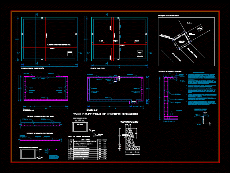 Tank Water Surface DWG Detail for AutoCAD