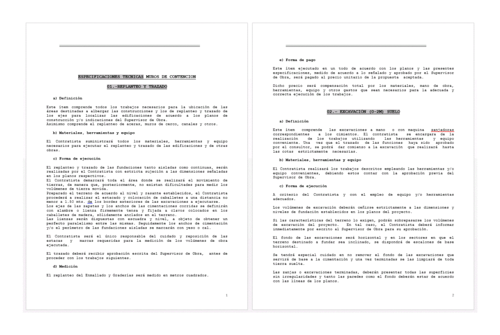 Technical Specifications Retaining Walls DOC Word Document
