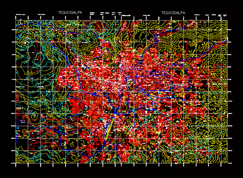 Tegucigalpa Topography DWG Block for AutoCAD