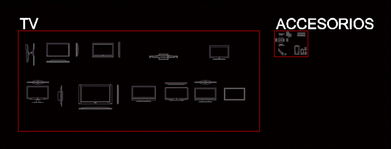 Televisions DWG Plan for AutoCAD