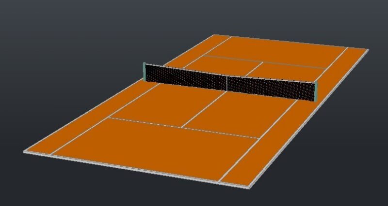 Tennis Court 3D DWG Model for AutoCAD