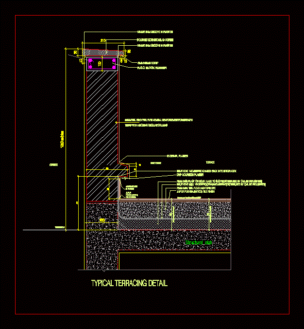 Terrace Detail DWG Detail for AutoCAD • Designs CAD