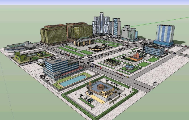 The City 3D SKP Full Project for SketchUp