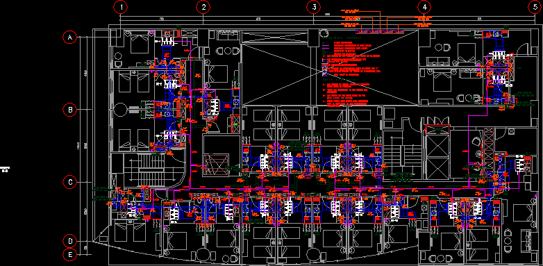 Thermal Air Evaporator Units For Hotel DWG Block for ... block diagram drawing 