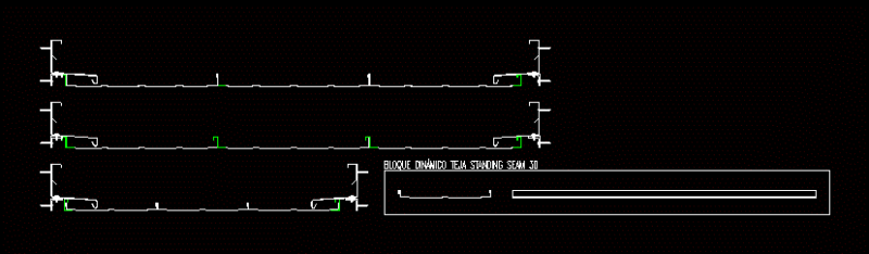Tile Standing Seam 30 DWG Section for AutoCAD