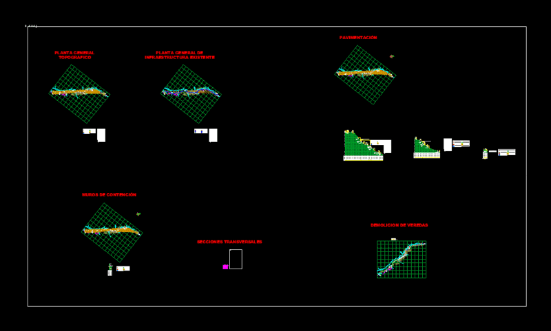 Topographic Model Planes Vial DWG Plan for AutoCAD