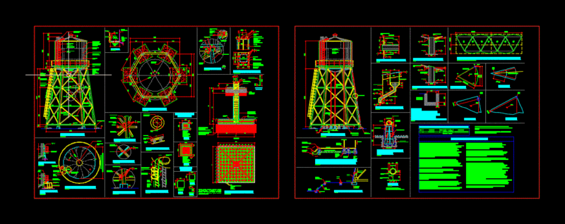 Torre Metal Tank DWG Detail for AutoCAD