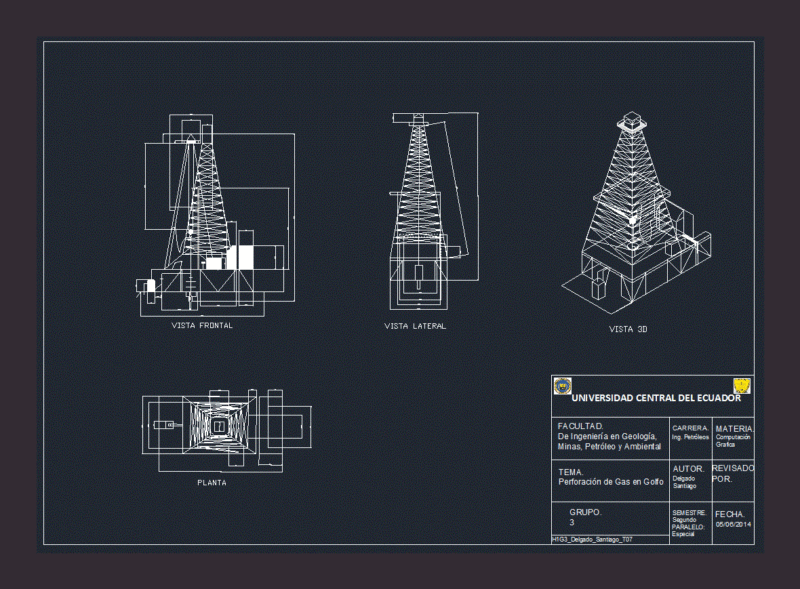 Tower Of Drilling DWG Block for AutoCAD