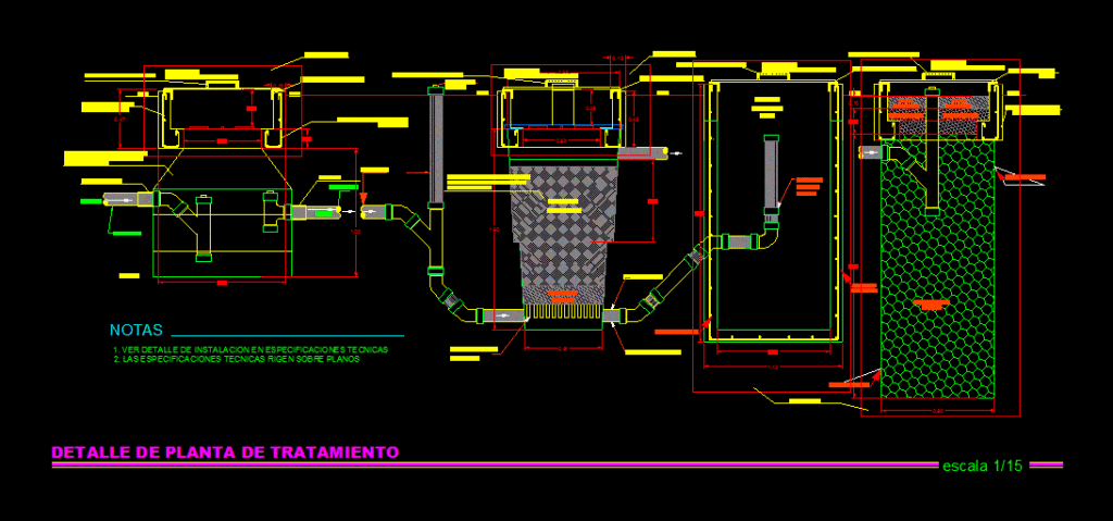 Treatment Plant DWG Block for AutoCAD