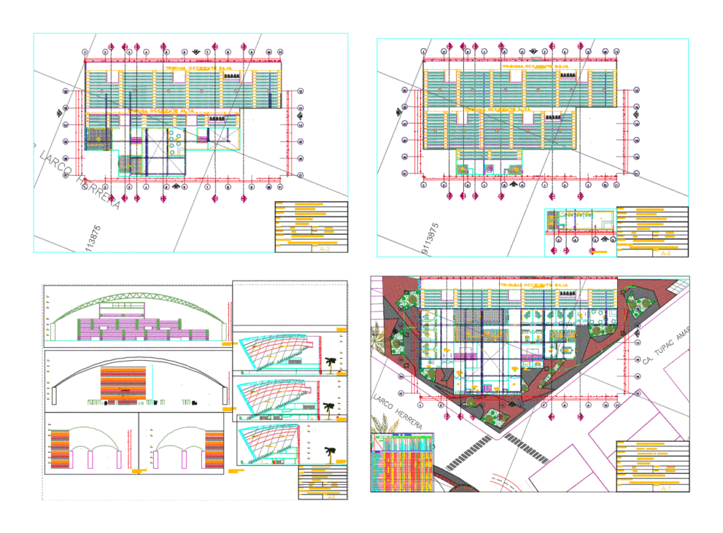 Tribune Coliseum DWG Elevation for AutoCAD