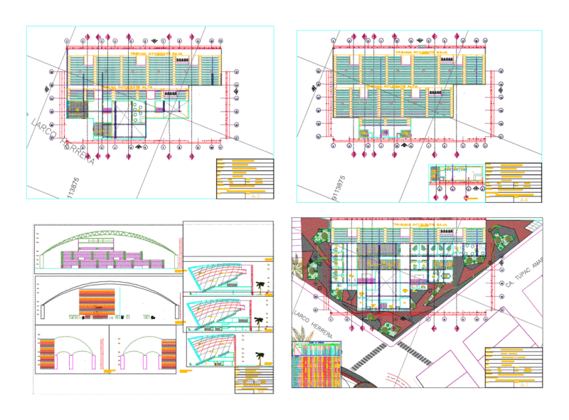 Tribune Coliseum DWG Elevation for AutoCAD