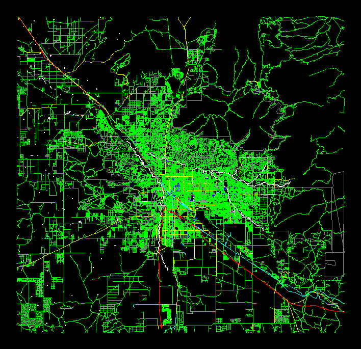Tucson City Map; Usa DXF Model for AutoCAD