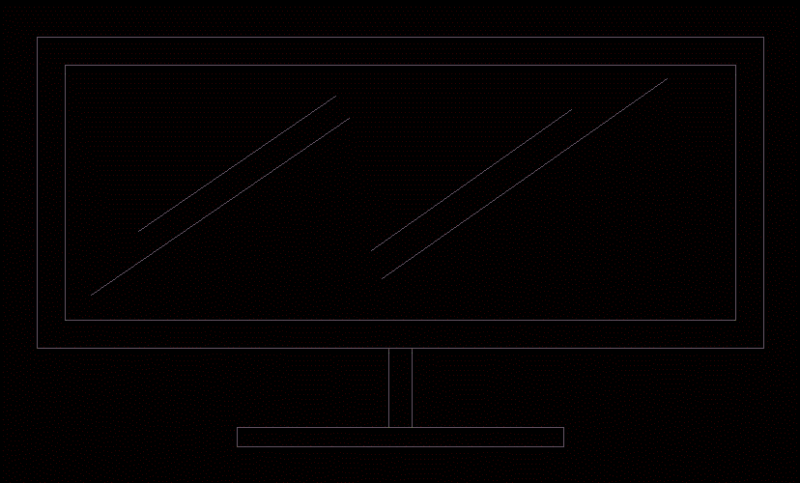Tv Led Tv 2D DWG Elevation for AutoCAD
