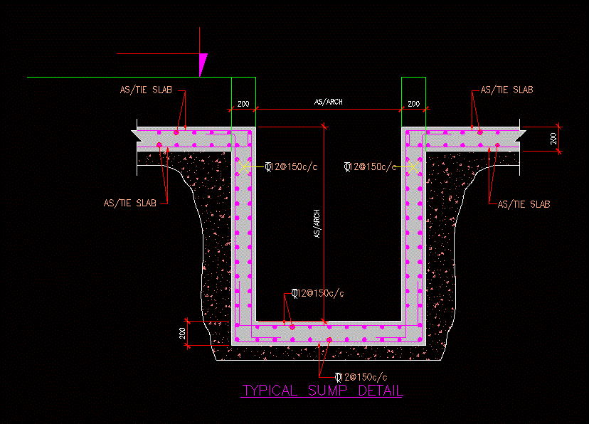 Typical Sump Detail DWG Detail for AutoCAD • Designs CAD