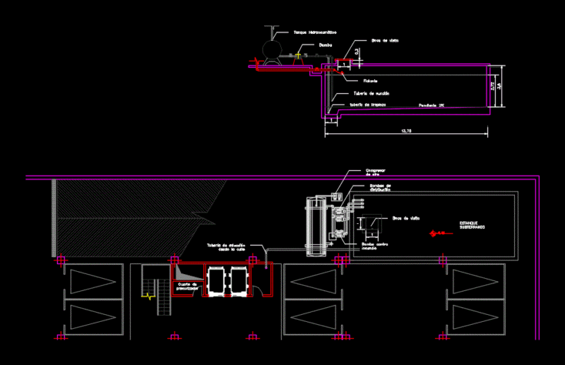 Underground Water Pond DWG Detail for AutoCAD